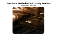 Clear Vanity Case with Drawers particleprotective Lid Makeup Holder Large Capacity