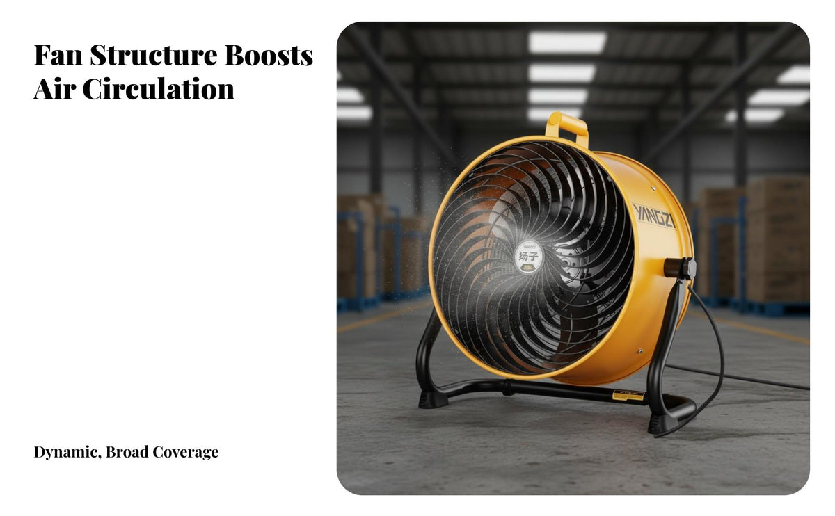 Powerful Airflow Industrial Floor Fan Portable Commercial Floor Fan 4-Speed Air Moving Equipment Adjustable Tilt for Factory, Workshop, Warehouse, Garage
