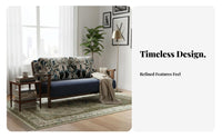 Retro Design Upholstered 2-Seater Couch Compact Size Exposed Frame Settee Luxurious Cushions Loveseat High-Density Cushioning for Apartment Dwellers, Homeowners, Families
