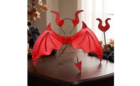 Glittery Winged Creature Costume Set Glittery Winged Creature Wings and Ears Headband Set Comfortable Accessory Sturdy for Children, Stage Performances