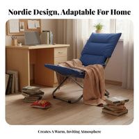 Adjustable Padded Recliner Foldable Lounge Chair Sturdy Frame for Home, Students