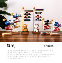 现货 日本制 京都龙虎作手工绢布鲤鱼旗招福锦鲤摆件送礼