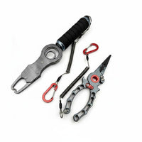 Multi-Functional Multifunction Fishing Pliers 360° Rotating Head Catch Lip Gripper with Scale Single-Hand Operation Lure Fishing Tool Combo EVA Foam Grip for Anglers, Fishermen