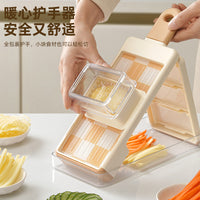Multi-Function Vegetable Slicer and Grater with Safety Design