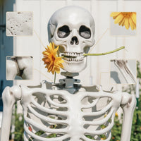 Articulated Skeleton with Movable Joints Halloween Poseable Skeleton Full Body Prop Bendable for Haunted House, Yard