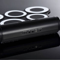 Beginner Friendly Roll-up Electronic Drum Set Built-in Speakers Portable Electronic Drum Pad Pedals Included Music Instrument Headphone Connector for Beginners, Kids, Learning, Family Entertainment