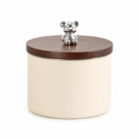 Sealed Food Canister with Wood Lid Elegant Stainless Steel Storage Canister Decorative Pantry Container Sturdy for Home Cooks, Kitchen Countertop
