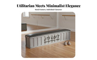 Industrial Aesthetic Shipping Container Inspired by Chest Multi-Functional Storage Bench Padded Cushion Top Indoor Furniture High Load Capacity for Interior Designers, Business Owners, Entryway, Commercial Areas, Living Room, Walk-in Closet