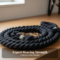 Braided Cotton Lead Rope Wear-Resistant Horse Lead with Brass Snap Sturdy Duty Equestrian Rope Comfortable Grip for Stable, Farm