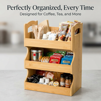 Spice Rack 3-Tier Countertop, Bamboo Spice Rack Organizer, Desktop Spice Rack Organizer, Kitchen Countertop Organizer