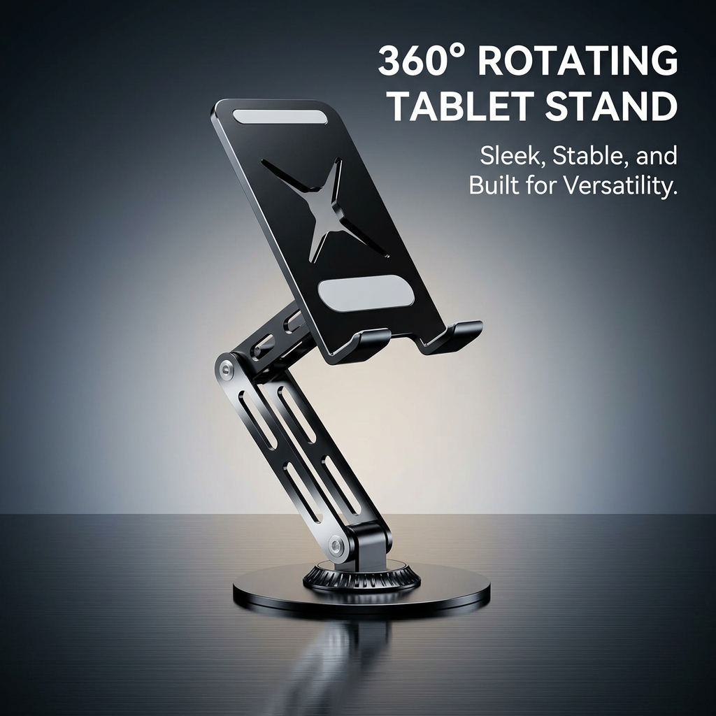 360° Rotation Tablet Holder for Home Office, Adjustable Tablet Stand, Holder Compatible 4-16 Tablet, Stable Non-slip Tablet Holder