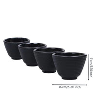 4 Pieces Cast Iron Teacups Heat-Retaining Cast Iron Cup Textured