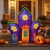 Inflatable Haunted House Outdoor Haunted House Yard Inflatable for Trick-or-Treaters, Lawn