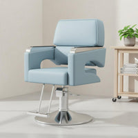 Swivel Salon Chair Stainless Steel Base Hydraulic Styling Chair Dense-Foam Foam Adjustable Barber Seat for Hair Stylists, Barbershop, Beauty Spa