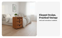 3-Drawer Woven Chest Nordic Design 3-Tier Woven Basket Stand Multi-Purpose