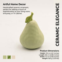 Living Room Decor Hand Painted Ceramic Fruit Ornament with Pome and Pear Design, Glazed Kitchen for TV Stand and Shelves