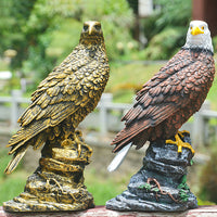 Lifelike Eagle Figurine Bronze Color Resin Craft Home Decor
