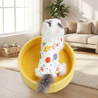 Cat Recovery Suit with Fasteners, Female Cat Spay Suit with Full Legs, Breathable Polyester Fiber Post Surgery Cat Clothes