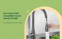 Brass pull-down faucet with sprayer