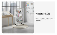 3-Tier Rolling Cart Mobile Design Storage Trolley Multifunctional for Homemakers