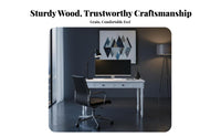 hardwood dual-drawork & studyr wooden deskDrawork & studyr Wooden Desk Light Luxury Writing Table USA-inspired design Office Furniture Minimalist Design for Home Workers, Professionals, property owners, Study Room, Bedroom