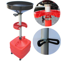 Mobile Oil Drain Cart with Funnel Portable Waste Oil Collector with Tray Heavy Duty Pan Quick Cleanup for Mechanics, Auto Technicians, Garage, Workshop