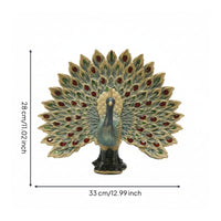 Peacock Figurine Ornate Peacock Statue Classical Scultura Decorativa for Entryway, Display Cabinet