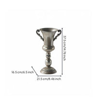 Ornate Pedestal Flower Vase Vintage Look Pedestal Vase Metal Finish for Garden