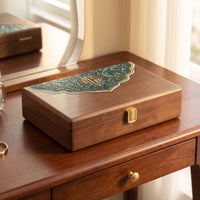Wooden Jewelry Box Solid Wood Jewelry Box with Hinged Lid Multi-Compartment Organizer for Women, Vanity, Dresser