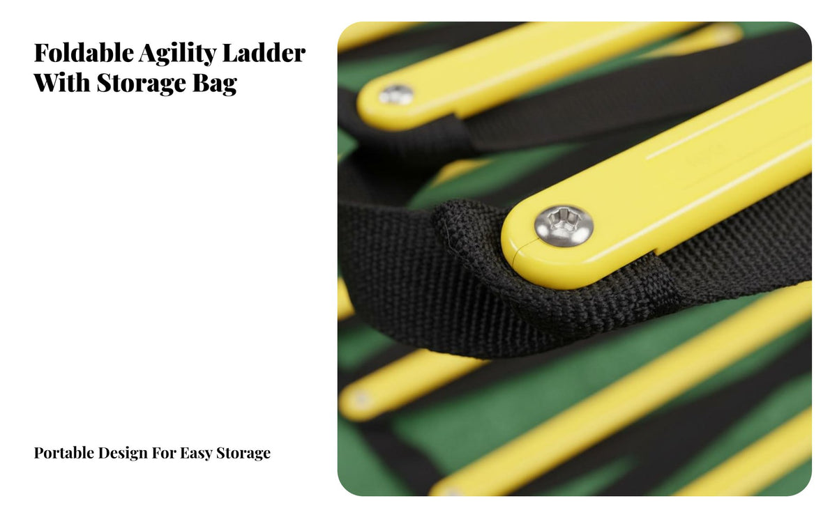 Enhances Balance and Coordination Speed Training Ladder Sturdy Construction Foldable Agility Ladder Anti-Slip Surface Sports Equipment Extendable Design for Football Players, Athletes, Coaches