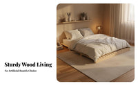 Japanese Design Slatted Tatami Frame Breathable Design Bedroom Furniture Low-to-the-Ground Platform Bed Space-Saving for Homeowners, Apartment Dwellers, Minimalists, Small Apartments, Guest Room