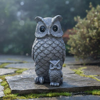 Resin Owl Garden Ornament Detailed Feathers House Decoration for Patio