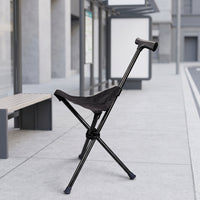 Cane Stool Foldable with Seat Lightweight with Seat for Elderly, Seniors, Waiting in Line, Travel, Outdoor