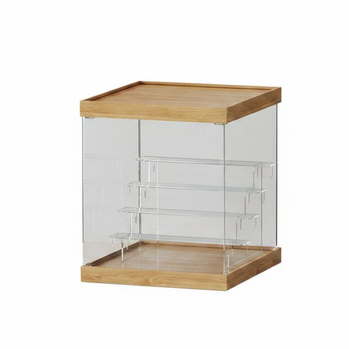 Display Stand Space Saving Wood Acrylic Shelf Dustproof for Collector Room
