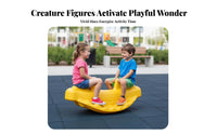 Develops Balance and Coordination 2-Person Teeter-Totter Secure Handles 2-Person bouncy Rider Comfortable Seats Playground Equipment Safe Landing for children, Preschoolers, Kindergarten, Outdoor, rearyard, Indoor