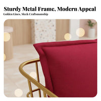 Upholstered Settee with Metal Legs Nordic Design Loveseat Light Luxury Modern Look for Partners, Students, Cafe, Bdirectlyique