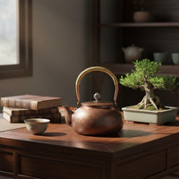Hammered Copper Teapot Decorative Handmade Copper Kettle Stovetop Cookware for Office