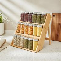 3-Tier Seasoning Rack Stable Design Multi-Layer Display Shelf Widened Shelves
