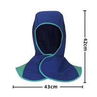 Hot-Work Hood with Shoulder Cape Fire-Retardant Safety Gear Mesh Face