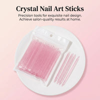 180/240 Grit Emery Boards for Manicure, Crystal Cuticle Pushers for Beginners, Sponge File Accessories, 100 Pieces 7.5cm Kit