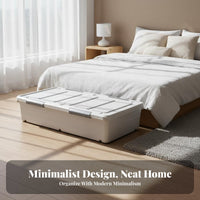 Under-Bed Rolling container low-height Household Storage Wheeled Design for Dorm Room