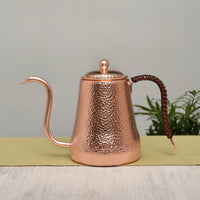 Copper Gooseneck Kettle Handcrafted Copper Kettle Textured Vessel for Tea Time