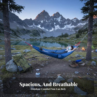 Outdoor Ice Silk Mesh Hammock, Wide Single Anti-Rollover, Camping & Outdoor Dining, Child Mesh Hammock, Random Color