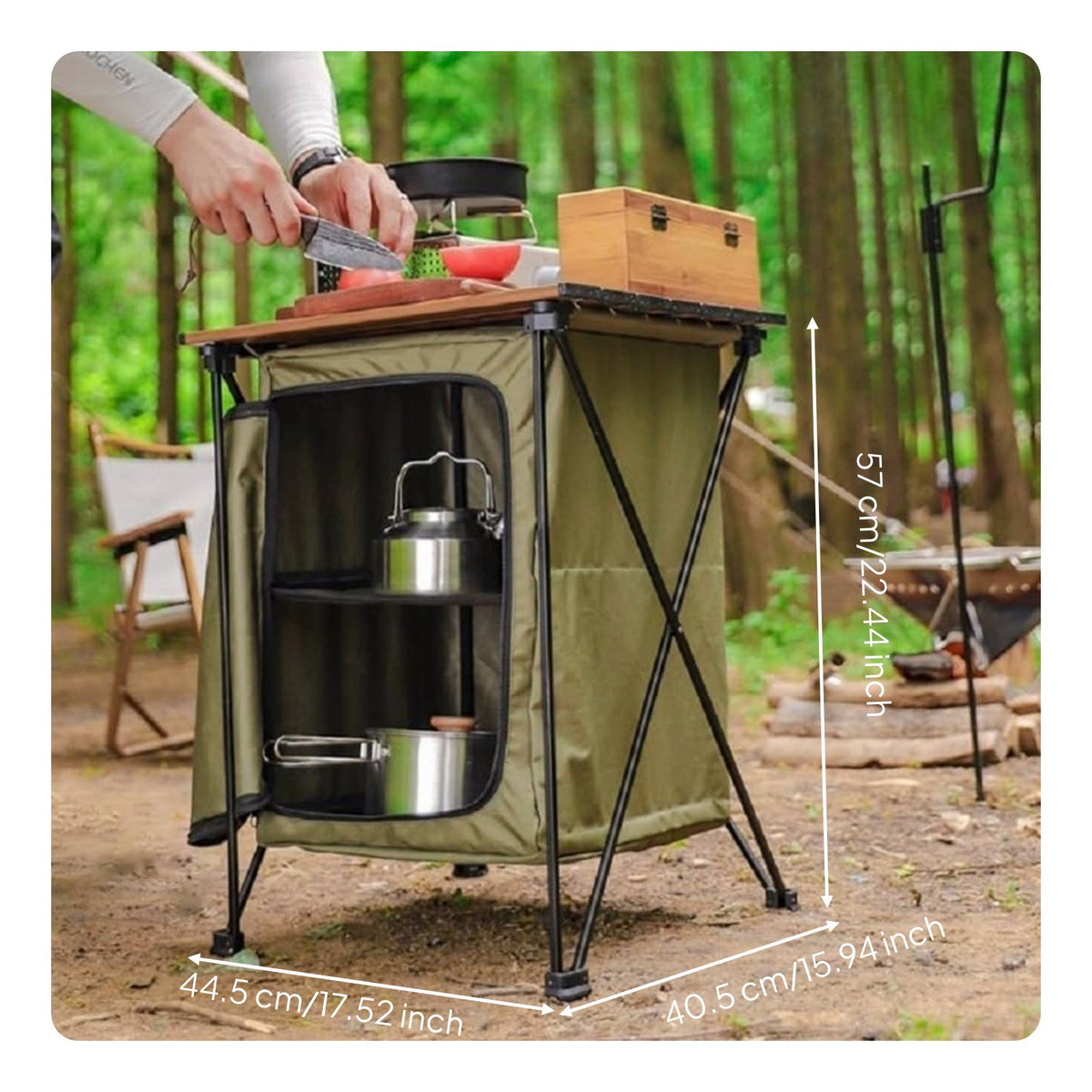 Foldable Camping Cabinet Multi-Functional Folding Camping Storage Cabinet