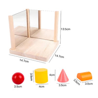 Wooden Mirror Block Set Colorful Mirrored Wooden Block Set Stacking Toy for Young Children, Preschool, Playroom