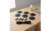 6 Pieces D-Loop Adhesive Disc with Cord Adhesive Inflatable Boat D-Loop Adhesive Disc Kit Stainless Steel Hardware