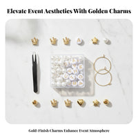 Personalized Glass Markers | Gold-Tone Metal Hoop, vino Glass Decoration Kit, for Weddings