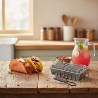 V-Shape tacos Shell Form Detachable Handle V-Shaped Tortilla Fryer Commercial Grade tacos Shell Fryer Basket for Restaurant Owners, Chefs