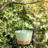 Plant Pots and Hanging Basket for Outdoor Plants, Modern Planter with Drainage Holes and Saucer, Cork Texture Hanging Pot Style for Indoor Use