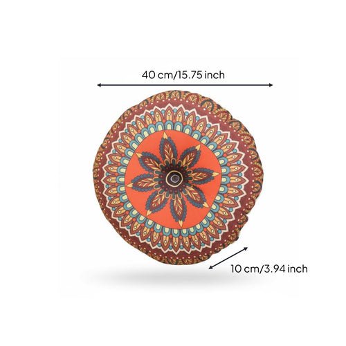 Zafu Cushion Ethnic Pattern Round Meditation Pillow Portable for Meditators